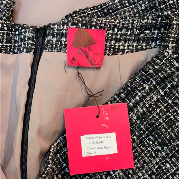 JULIETTE LONGUET Victoria Skirt in Tweed Berry 2 - Picture 3 of 3